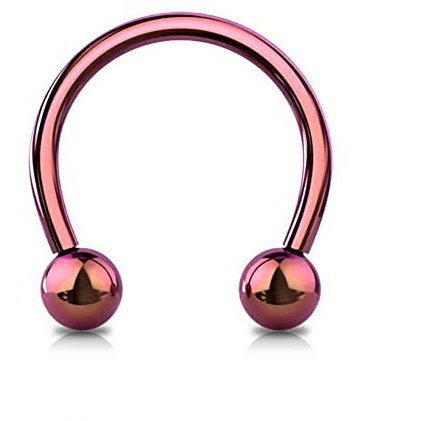 Jewel Barrel Hufeisen Piercing Septum Nase Ring Ohrringe Nasenpiercing Hoop 16G, 6mm 8mm 10mm Chirurgenstahl Helix Tragus Nippel Körperschmuck (Pink, 6)
