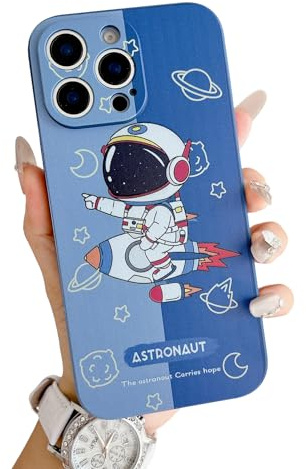 Yonds Queen Kompatibel mit iPhone 11 Hülle, Cartoon Astronauten Weltraumplaneten Mond Design stilvolle Bumper Schutzhülle rutschfest modische Hülle (Blau Planet, iPhone 11)