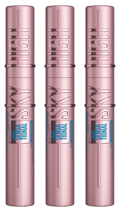 3 x Maybelline Lash Sensational Sky High Waterproof Mascara 7.2ml - Black