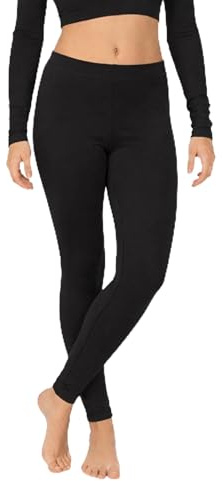 BOOM Prime Filles Gymnastique Brillant Danse Lycra Collants sans Pieds Ballet Stretch Élastique Enfants Leggings (Noir, 11-12)