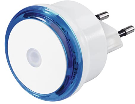 Hama Luce notturna a LED per presa elettrica, sensore notturno, blu, plastica