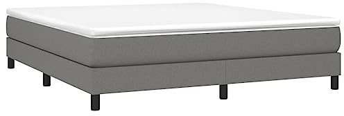 vidaXL Boxspring-sängram mörkgrå 180x200 cm tyg, dubbelsäng, säng, säng ram, dubbelsängar, sängar, säng ramar, resårmadrass, resårmadrasser, pocketersårmadrass