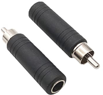 Alnicov 10PCS 6.35mm to RCA Adapter RCA Male Plug to 6.35mm 1/4 Inch Mono Female Audio Mic Plug Adapter Jack Converter