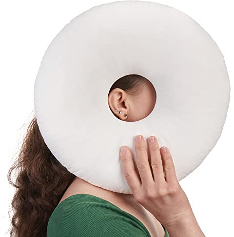 ODOXIA Piercing Pillow | Ear Piercing Pillow for Side Sleepers | Pain Relief | Adjustable Filling | Donut Cushion for Ear | Reduces Pressure | Hole | CNH Cushion for Earring