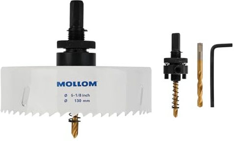 Mollom 130mm (5-1/8) Sierra bimetálica HSS M42 8% cobalto con portabrocas