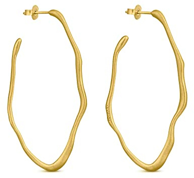 GOLDENE OHRRINGE CLARA | Entworfen von Joidart | Clara-Sammlung | 24K vergoldetes Metall | mattes Finish