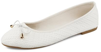 TRIWORIAE-Ballerines Femme Confortables Chaussures Plates Chic Flats Élégantes Blanc 39