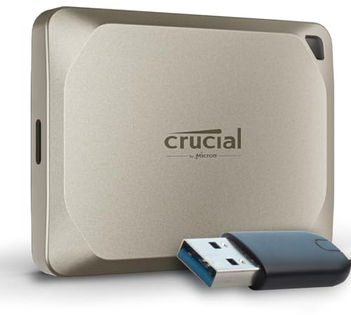 Crucial X9 Pro 2TB para Mac SSD Portátil, con Adaptador USB-A, Velocidades de Lectura/Escritura de hasta 1050MB/s, Disco Duro Sólido Externo SSD, USB-C 3.2 - CT2000X9PROMACSSD9B02