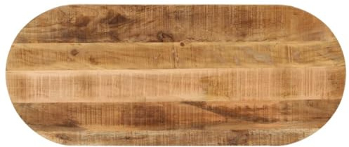 vidaXL Tischplatte 120x60x2,5 cm Oval Raues Massives Mangoholz