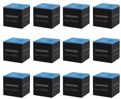TARANDUS Billiard Chalks, 12 Pack, Pool Table Accessory, Home and Tournament Use (Blue)