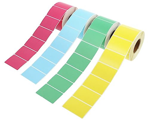 NUOBESTY 4rollen Wasserdichte Thermopapier Etiketten Farben Beschriftbare Preisetiketten Für Geschäfte Vielseitige Namens Und Klebeetiketten