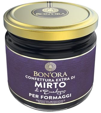 Set 3 Vasetti Confettura 210 gr.-Confettura extra di Mirto Selvatico per Formaggi gr 210–Bon’Ora Prodotti Di Sardegna DEGUSTAZIONE:FORMAGGI FRESCHI,SEMI STAGIONATI,RICOTTE,CACIOTTE,YOGHURT,SEMIFREDDI