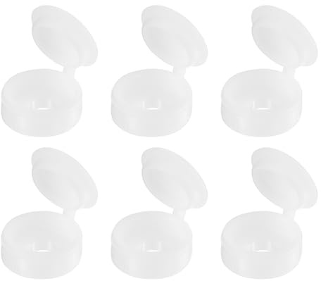 Sourcing Map 150pcs 3mm Plastic Hinged Screw Cover Caps, Fold Snap Covers for Covering Head (White)
