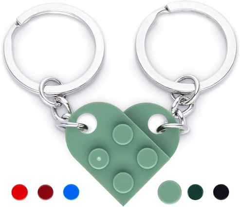 NumeroPhi Porte Clé Couple Coeur, Cadeau Originale pour Amoureux, Nouvelle Maison, Saint Valentin, Anniversaire