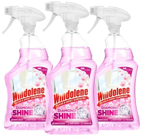 Windolene Diamond Shine Window & Glass Spray Pink 750ml 3-Pack