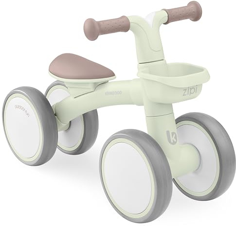 KikkaBoo Bicicleta Sin Pedales ZIPI, Correpasillos Bebé de 1 a 3 Años, Bicicleta Equilibrio, Bici Bebé con Canasta, Ajustable, Juguete para Niños, Menta