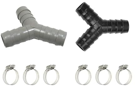YUGHKBN 2PCS Washing Machine Drain Hose Y-Type Reducer Plastic Connector for Split Pipe Connection Three-Way Adapter
