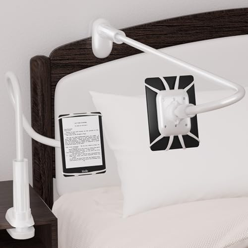 Gooseneck Kindle-hållare för läsning i sängen – [halkskydd] telefonhållare för säng, Kindle-stativtillbehör, för iPad ministativ för skrivbord, för Kindle Paperwhite Oasis surfplattor 4–10,5 tum