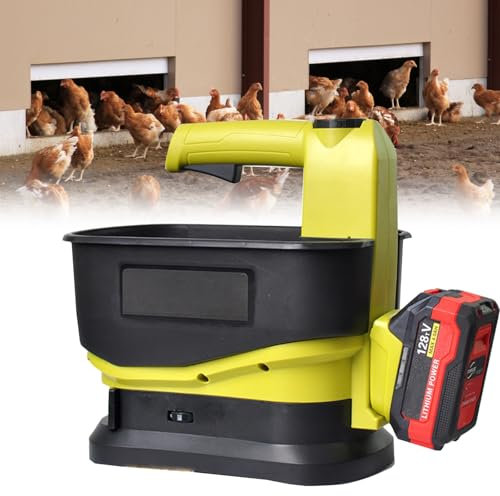 KYZTMHC Esparcidor de Semillas de césped inalámbrico, esparcidor de Alimentos y Fertilizantes, 5,5 L, esparcidor de Semillas de césped de Mano, Ancho de extensión Ajustable, para Semillas, Alimentos
