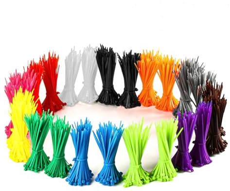 2400 Stück Nylon-Kabelbinder, 3x100mm, farbig, UV-beständig | 2400 Stück Nylon-Kabelbinder, 3x100mm, farbig, UV-beständig, für Zuhause, Büro, Garage, Ordnung