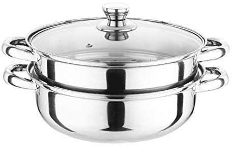 MQPALZKD 28 cm Zuppa a Due Strati Stock Pentole con Vapore Strato in Acciaio Inox Pentola Multifunzione Multifunzione
