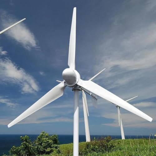 KX-ENERGIE 5000W Horizontaler Windkraftanlage 48V 96V 220V 380V 3Phasen Windräder Windrad Stromerzeugung Windgenerator Komplettanlage Windmühle mit 3 Flügeln Windturbine für Heimgebrauch