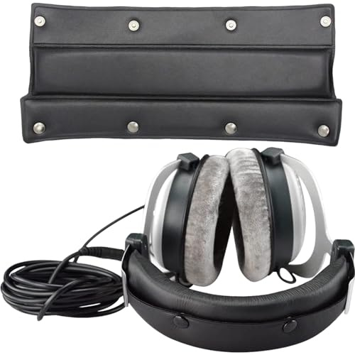 Funda diadema compatible Beyerdynamic DT 770/990/MMX 300, cuero proteico suave, funda auriculares diadema, almohadillas auriculares, almohadillas para auriculares