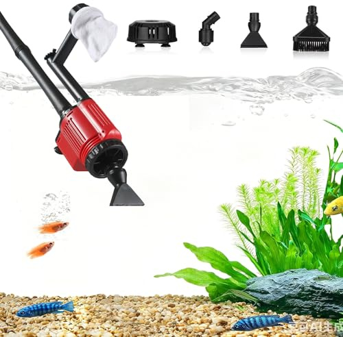 Aquarium Sauger, Aquarium Elektrisch Sand Kies Reiniger, Multifunktioneller Elektrischer Aquarium-Wasserwechsler, Mulmsauger für Wasserwechsel, Sandwaschen, Filterung und Wasserumwälzung