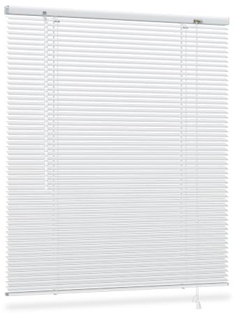 Buseu Aluminium Jalousie 70 x 220cm Klemmfix ohne Bohren Weiß | Feuchtigkeitsbeständige Innenjalousie 25mm Blickschutz Sichtschutz für Fenster und Türen