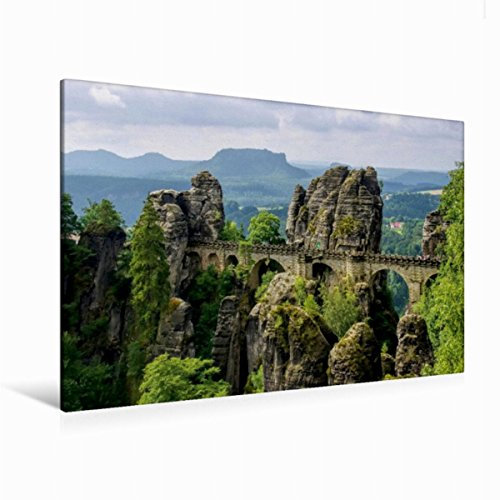 Premium Textil-Leinwand 120 x 80 cm Quer-Format Bastei | Wandbild, HD-Bild auf Keilrahmen, Fertigbild auf hochwertigem Vlies, Leinwanddruck von LianeM