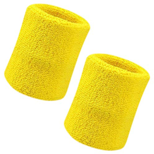 Vidillo Schweißbänder für das Handgelenk, 10,2 cm, weiche und Dicke Baumwolle, für Tennis, Gymnastik, Fußball, Basketball, Laufen, 2 Stück