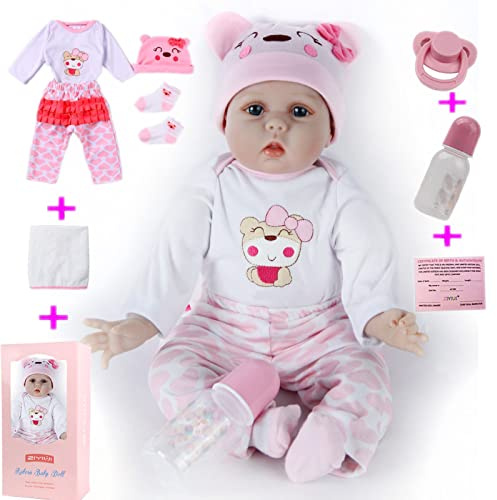 ZIYIUI 55cm 22Zoll Realistische Reborn Puppe wie echte Babys Weiche Silikon Vinyl Simulation Reborn Baby Mädchen Spielzeug Geburtstagsgeschenk