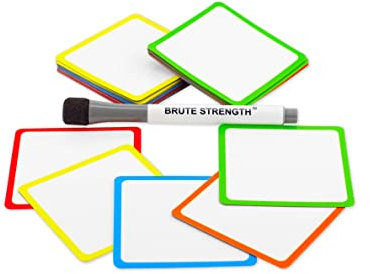 50 Beschreibbare Magnete 7,5 x 7,5 cm - mit farbigem Rahmen - mit Whiteboard marker für Scrum, Agile, Kanban oder Lean - Mix - 5 Farben