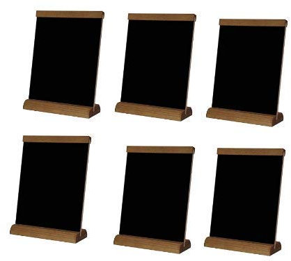 A4 6x Speisetafel KS-03 Tischaufsteller beidseitig beschreibbar Werbetafel Holztafel Kreidetafel (6er Pack nr 4)
