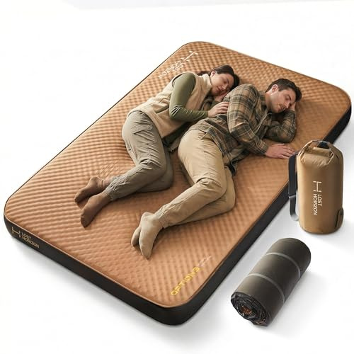Lost Horizon Air & Foam Camping Mattress, Self-Inflating Sleeping Pad, 4.5 Thick, with Pump Sack, Full