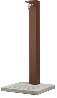 Fontana da Giardino con Rubinetto e Base in Cemento Colore Marrone Ruggine H91 Cm Bel-Fer