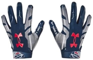 Under Armour Herr F8 nyhet fotbollshandskar, (409) akademi/stål/röd, medium