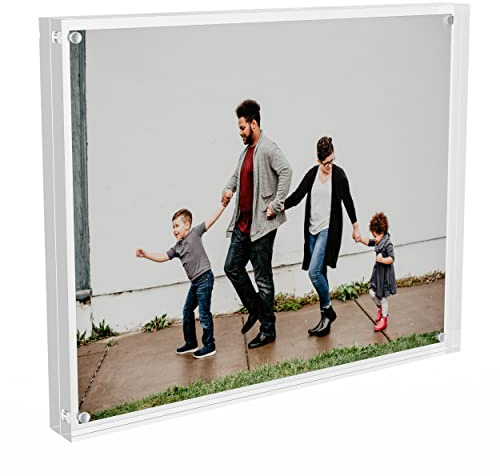 Sezanrpt Marco de fotos acrílico de 20x25 cm, marco de fotos acrílico para recuerdos del amor, felicidad familiar, fotos de mascotas, colección de sellos, pantalla de muestra, 12 mm + 12 mm