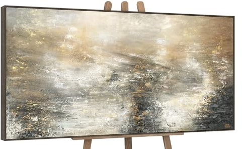 YS-Art Abstrakt Acrylbild auf Leinwand Kraft der Elemente Horizontal