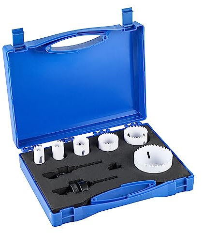 Youyijia 9 teilig Lochsägen Set 22 mm bis 68 mm Bimetall Hochgeschwindigkeitsstahl Lochsägen Kit Bi-Metall Lochsägen-Set für Edelstahl Holz Metall mit Tragekoffer