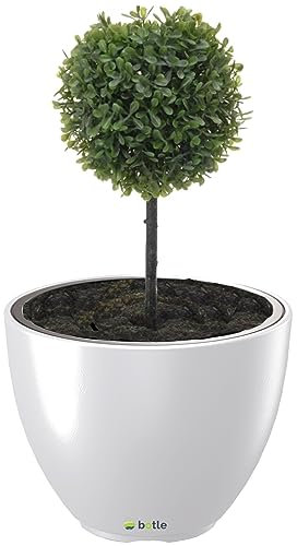 botle Grand pot de fleurs, rond, blanc, diamètre : 47 cm, hauteur : 36 cm, avec insert, pot de fleurs, pot de fleurs, pot de fleurs, pot de fleurs, pot de fleurs, élégant, pot de fleurs, pot de