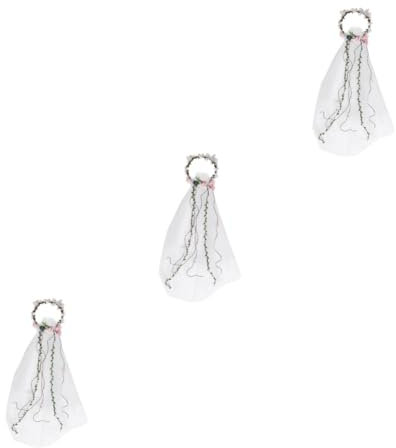 minkissy 3pièces Couronne De Fleurs Avec Voile Pour Mariée Accessoire De Tête Élégant Pour Mariage Fêtes Et Photos Pour Look Et Romantique