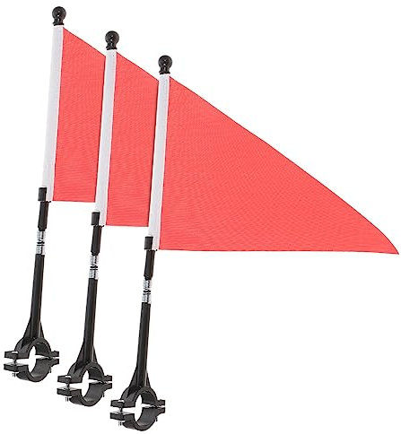 Toddmomy 3 Sätze Fahrradfahne Fahrradanhänger Flagge Fahrradlenkerfahne Outdoor-Flagge Fahrradanhänger-Flagge Roller Halterung Lieferungen das Schild Kind Zubehör Metall
