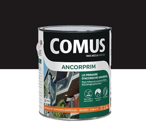 ANCORPRIM noir 2,5L Primaire d'accrochage universel pour métaux ferreux et supports difficiles - COMUS