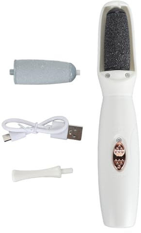 Removedor Eléctrico de Callos de Pies, Eliminación de Piel Muerta Giratoria de 360°, Herramientas de Pedicura Recargables, Molinillo de Pies para Piel Seca y Agrietada (WHITE)