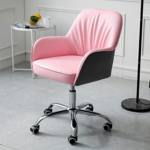 Bequemer Bürostuhl, PU-Leder + Leinen, Arbeitsstuhl mit Sessel, ergonomischer Computerstuhl, verdickter Sitz, Home-Learning-Drehstuhl
