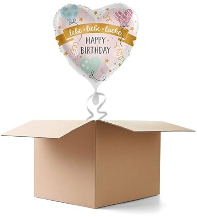 NEU Ballongrüße lebe liebe lache Happy Birthday, 1 Ballon