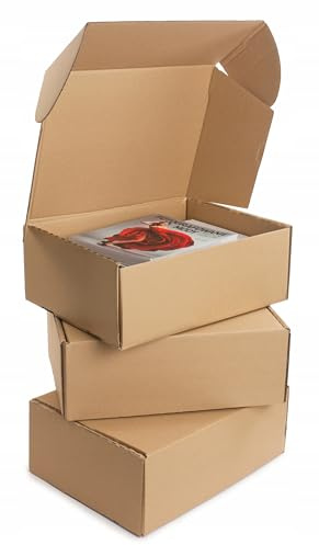 WePack 50 Stück Maxibriefkartons 250x100x50 mm Innenmaß Maxibrief Versand Post Faltschachtel 1-Wellig 400G Braun Postkarton Versandschachtel Paket Päckchen Versandkarton warensendung