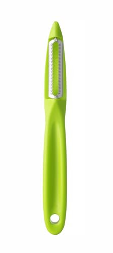 HENDI Pelador universal, hoja dentada de 50mm, para frutas y verduras, pelador de patatas, pelador de cocina, 175x(H)22mm, acero inoxidable, polipropileno, verde
