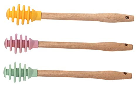 SECFOU Silicone Honey Stirring Dippers Assorted Honey Stir Sticks for Drizzling for Kitchen Use Silicone Utensils